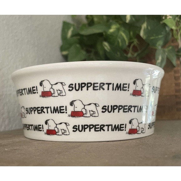 Peanuts Dog Peanuts Snoopy Dog Pet Bowl Stoneware Gibson 5